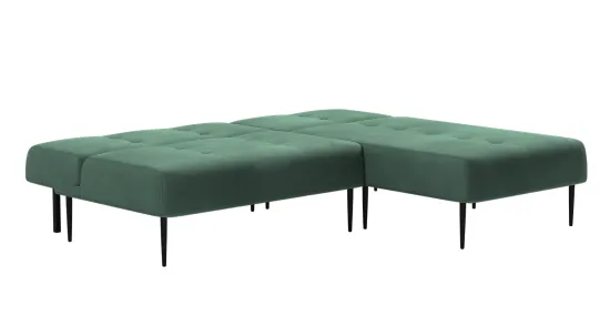 Monaco диван-кровать с шезлонгом без подлокотников бархат зеленый 19