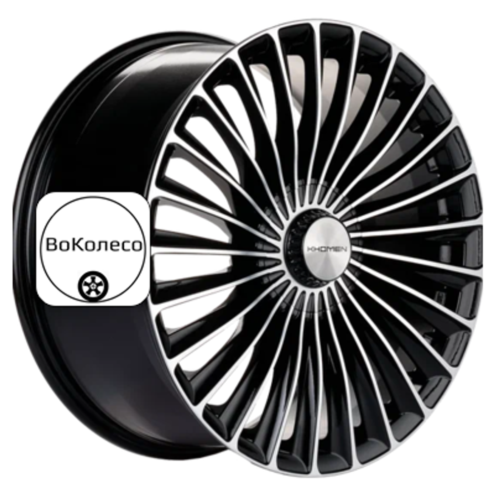 8,5x20/5x112 ET43 D66,6 KHW2008 (Mercedes Front) Black-FP Khomen Wheels