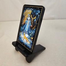 Сувенирная подставка для телефона с росписью Палех "Снегурочка"