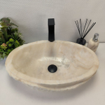 Раковина из оникса Oval White Marmo Wave OO-62704 58*38*15