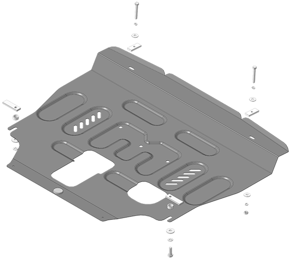 Защита картера двигателя, КПП. 2 мм, Сталь для WEY 05 2023-н.в., Motodor.73124