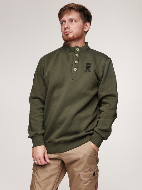 Свитшот-гимнастёрка Варгградъ мужской хаки "1915" с начёсом