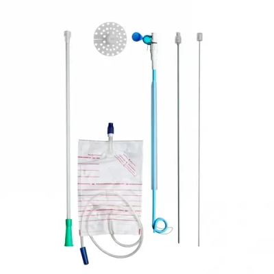 Набор стилет-катетера 12 СН, 28 см с иглой 1,6 мм типа "свиной хвост" (катетер из полиуретана с гидрофильным покрытием с фиксирующей нитью)