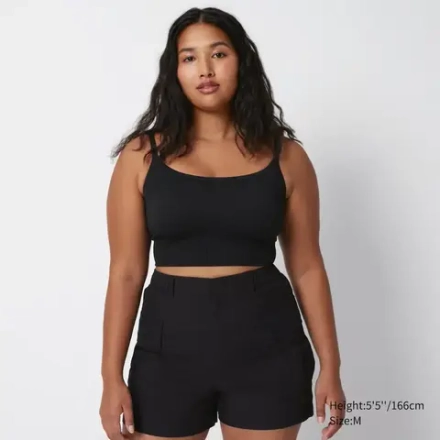UNIQLO БЕСШОВНЫЙ ТОП-БЮСТГАЛЬТЕР, ЧЕРНЫЙ