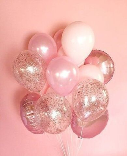 Pink glitter set (18 шаров)