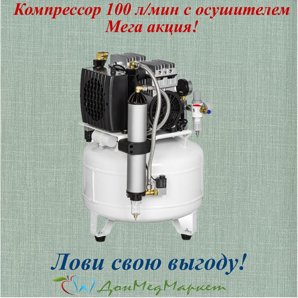 Компрессор 100 л/мин с осушителем