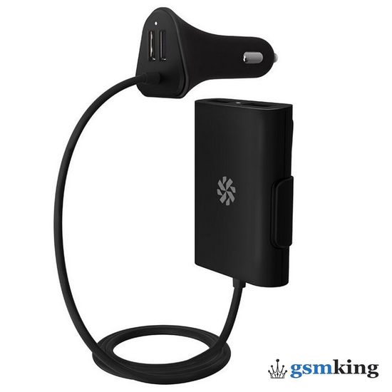 Kanex GoPower Shareable Car Charger (48W 4-Port USB) Black K161-1150-BK6F