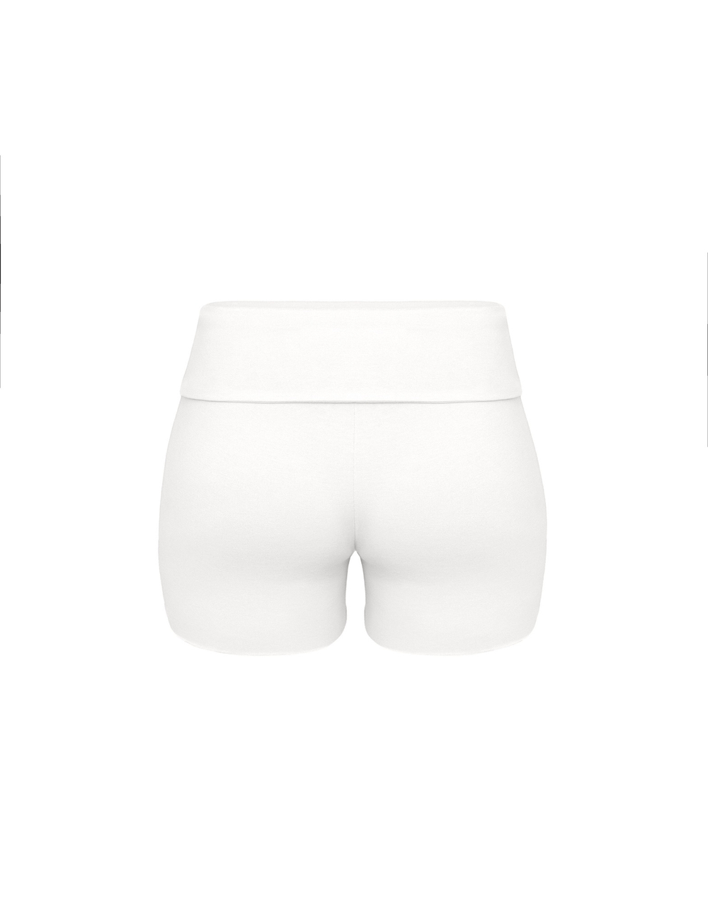 white fold over shorts