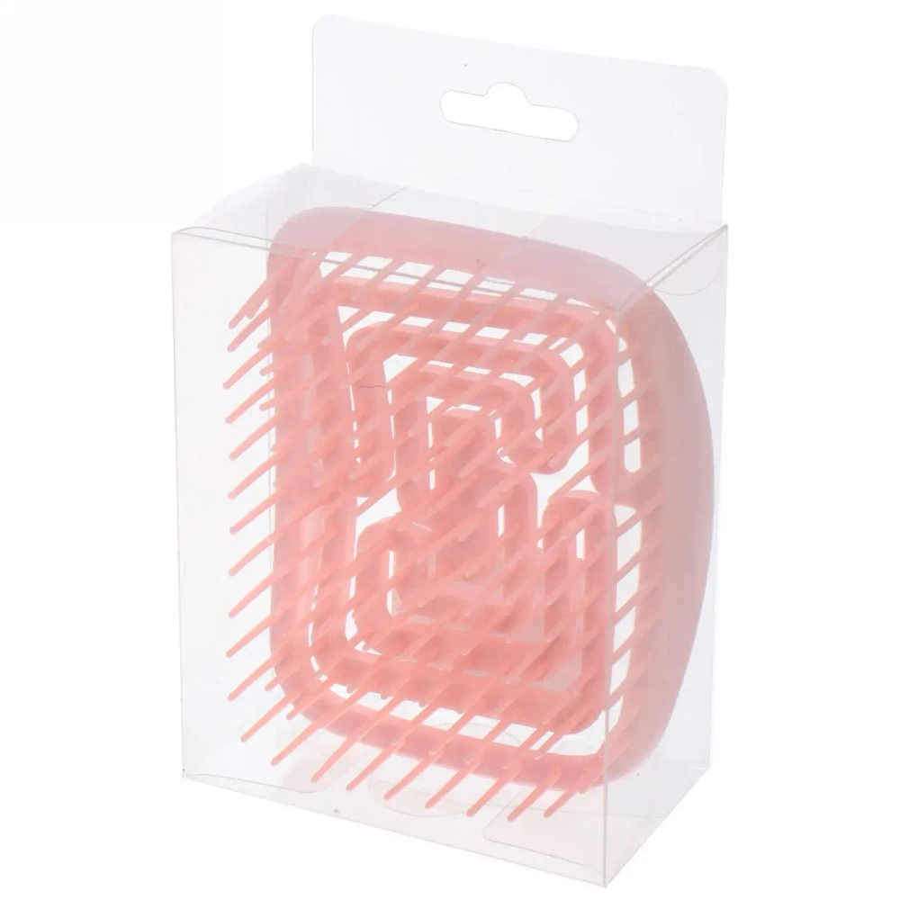 Расческа массажная компактная «Сosmo style», цвет розовый, 9*8,см , в пластиковой коробке