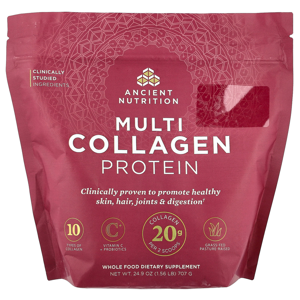 Ancient Nutrition, протеин с коллагеном нескольких типов, 707 г (1,56 фунта)