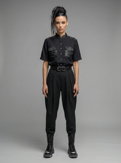 Рубашка для парикмахера Виктория с накладными карманами