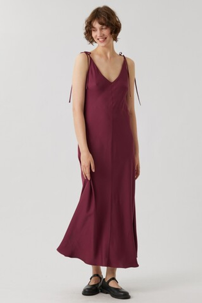 Сарафан на бретелях из бордовой вискозы
