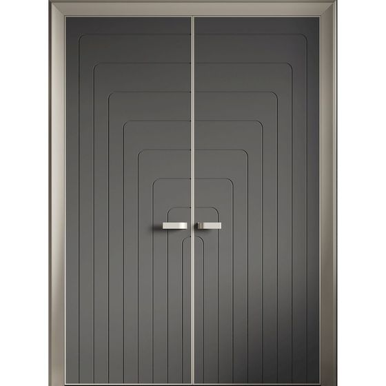 Двустворчатая распашная дверь эмаль Profil Doors 10PE графит глухая