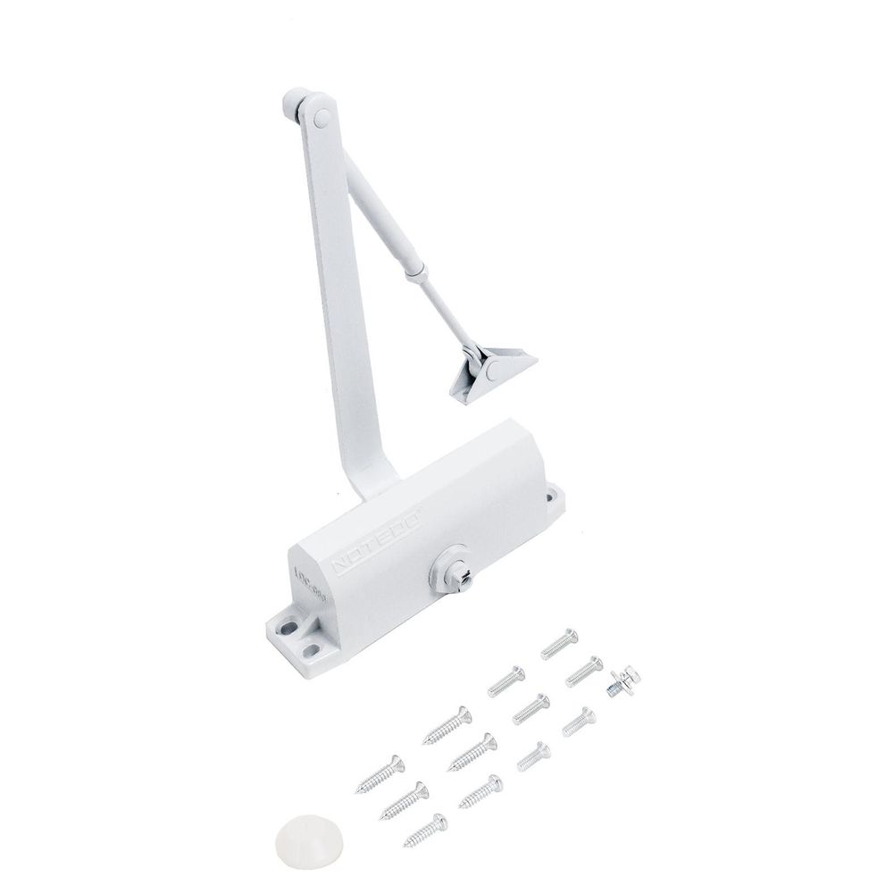 Доводчик дверной NOTEDO  DC-080-НО с ФИКСАТОРОМ/WHITE  Белый (60 - 100 кг) / 10001