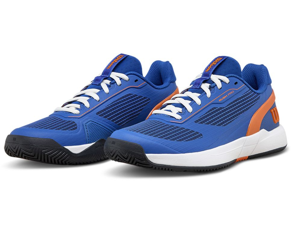Детские Кроссовки теннисные  Wilson Rush Pro 5 JR - blue/white/original