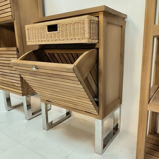 Корзины для белья из тикового дерева