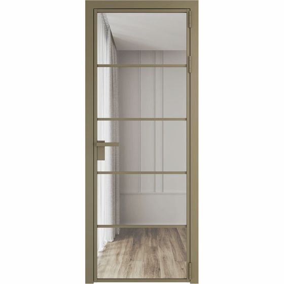 Алюминиевая дверь 14AG шампань остеклённая