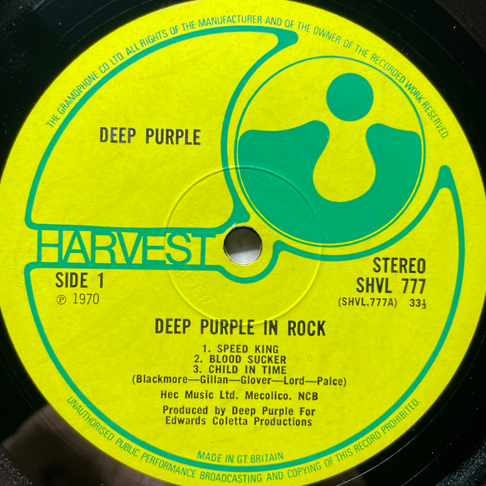 Deep Purple ‎– Deep Purple In Rock (Англия 1970г.)