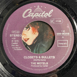 Винтажная виниловая пластинка LP The Motels Closets and Bullets (Germany 1979) 7 дюймов, 45 RPM, Single
