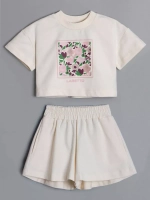 Костюм для девочки, футболка и шорты