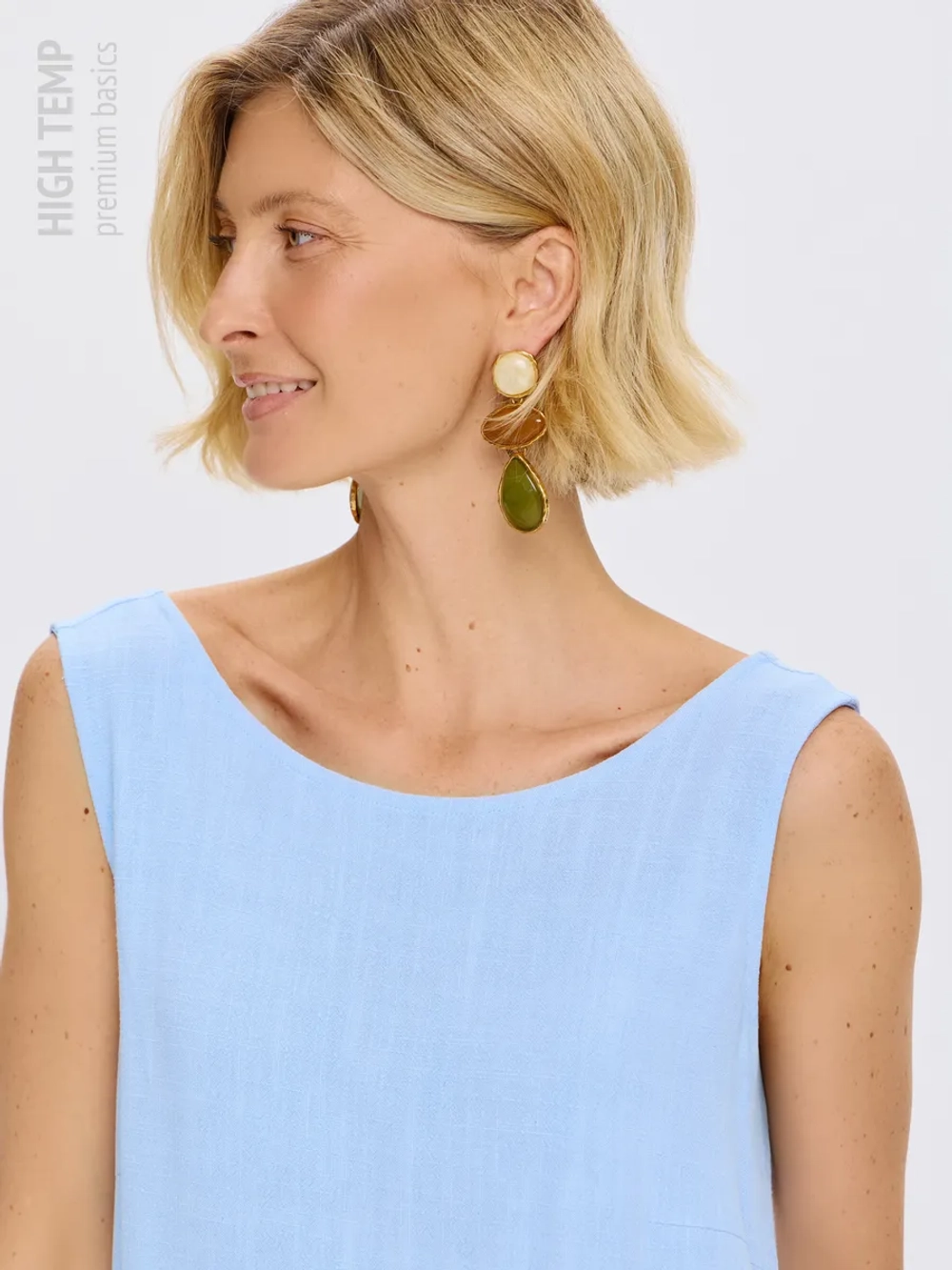 Льняной сарафан макси с карманами