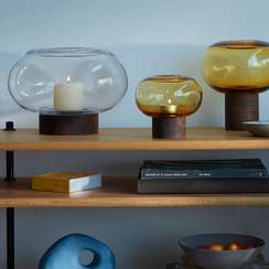 Ваза oblate, 13,5 см, янтарь/орех