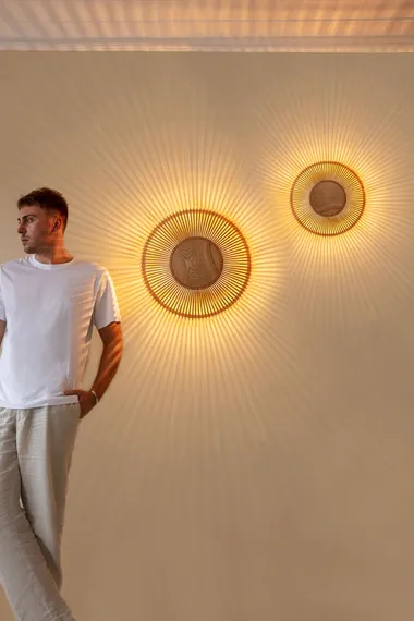 Светильник настенно-потолочный Umage Clava Up Wood, Ø49x16,4, светлый дуб