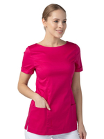 Туника медицинская женская Dr. Nice DRN415 с молнией сзади, короткий рукав, черный, 52