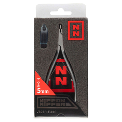 NN_N-04-5 Nippon Nippers. Кусачки для кутикулы. Лезвие 5 мм. Двойная пружина. Матовые