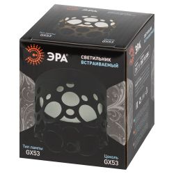 Встраиваемый светильник под лампу GX53 ЭРА DK115 SBK черный матовый | Встраиваемые светильники Для ламп GX53