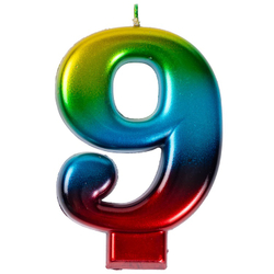 Свечи-цифры Радуга 8 см