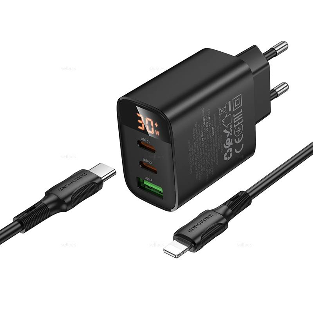 Зарядное устройство на Lightning Borofone PD30W (2C1A) BA98A (black)