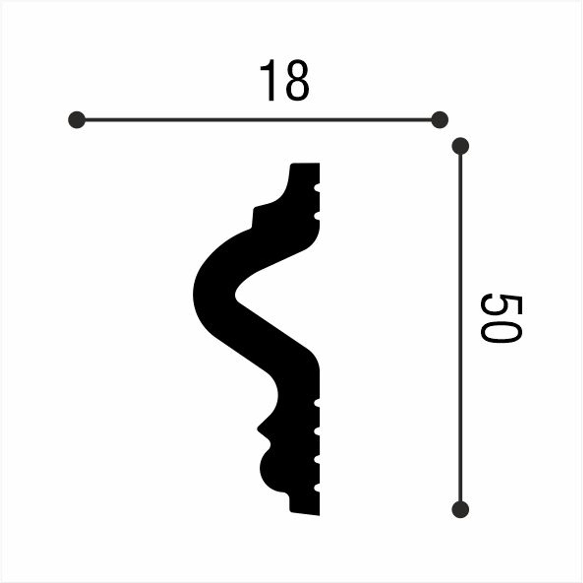 Плинтус потолочный Де-Багет С 06 50/18