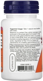 Капсулы NOW Melatonin, 60 г, 3 мг, 60 шт.