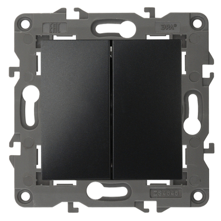 Переключатель ЭРА Elegance 14-1112-05 перекрёстный двойной 10АХ-250В антрацит