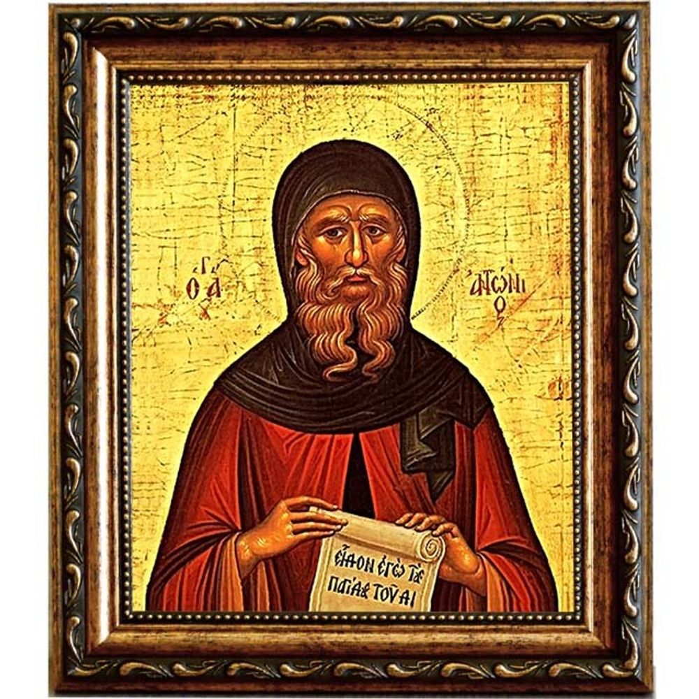 Антоний Великий Святой преподобный. Икона на холсте.