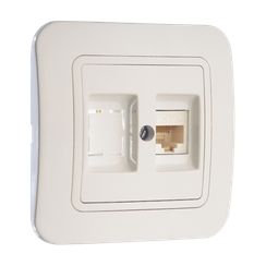 Розетка RJ45 Makel Lillium Natural белая 11302