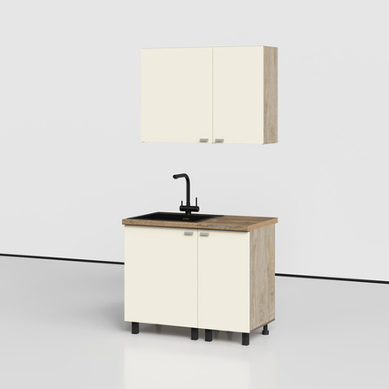 Этна-Алебастр Набор мебели для кухни (комплектация №2) 1000мм