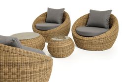 "Барселона" лаунж-зона из искусственного ротанга, цвет соломенный