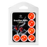 Набор из 6 шариков с массажным маслом с ароматом вишни Secret Play Brazilian Balls