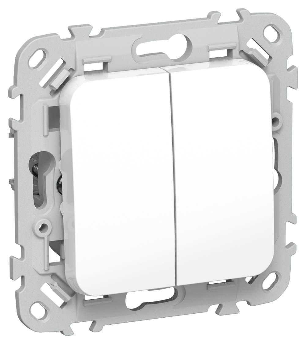 FLITE Выключатель 2-клавишный 10А ВС12-1-0-ФлБ белый IEK