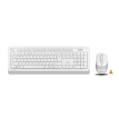 Комплект (клавиатура + мышь) A4Tech FG1010, бело-серая (мембранная, беспроводная 2.4 GHz)