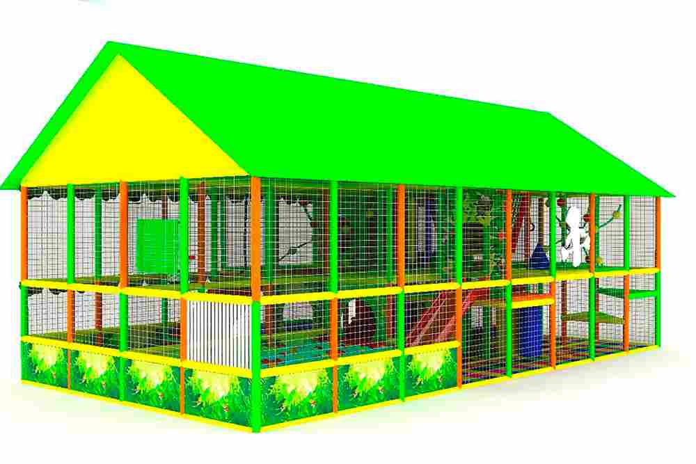 Детский игровой лабиринт с крышей «Кристалл» 9,84×4,92×4,3 м