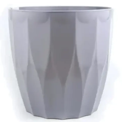 Кашпо для цветов пластиковое 3л d-18см «Флюте» во вставкой антрацит