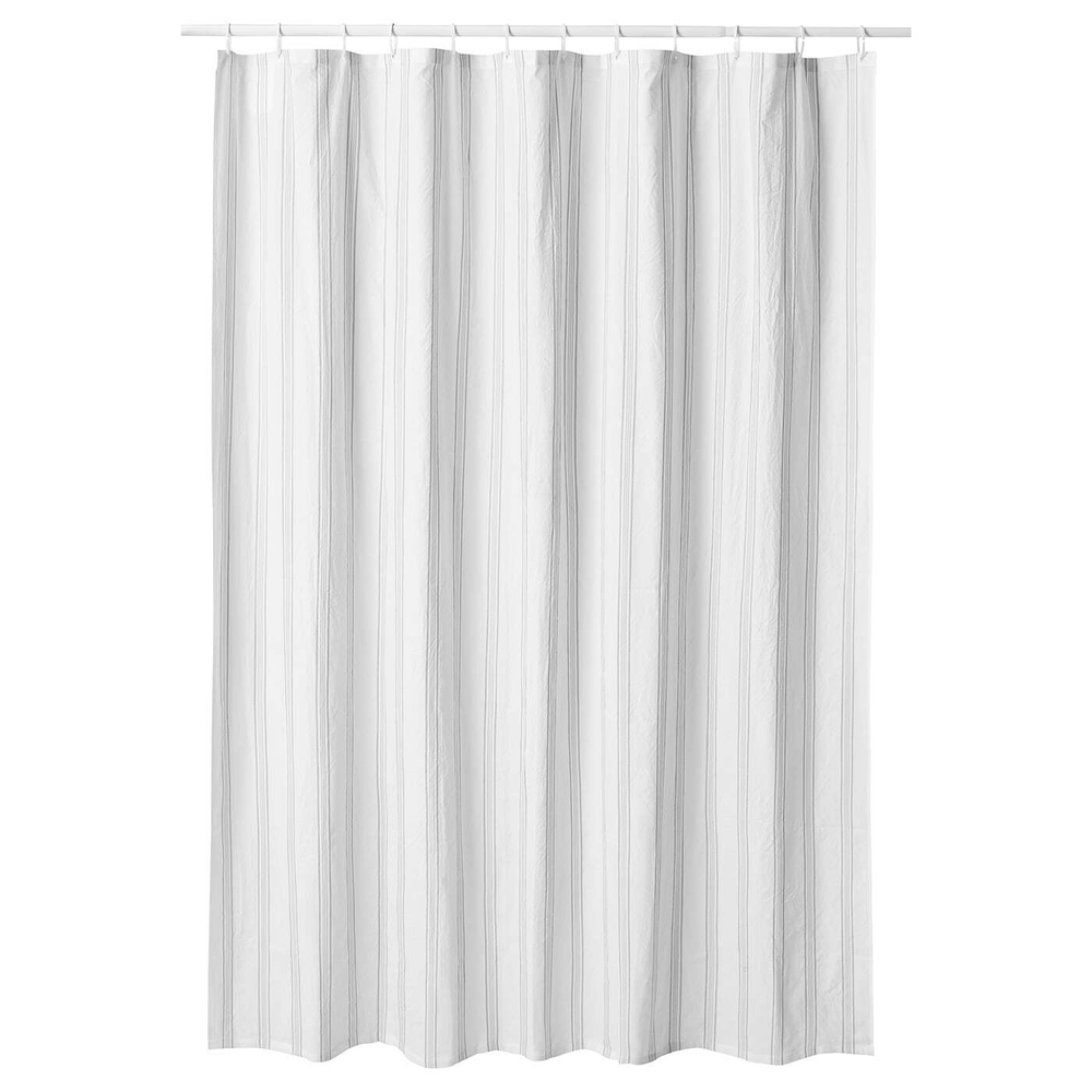 IKEA SVARTSTARR  (ИКЕА СВАРТСТАРР)  -  Занавеска для душа, белый/серый, 180x200 см