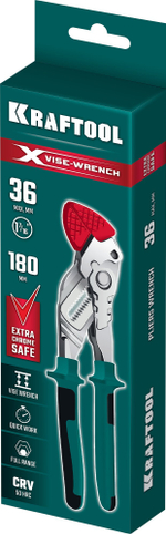 KRAFTOOL VISE-WRENCH X, 180 мм, клещи переставные-гаечный ключ (22066)