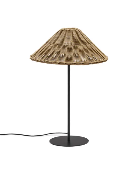 Urania Настольная лампа из ротанга и черного металла