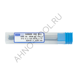 Фреза твердосплавная  10мм (L=100, l=30, хв=10) Z4 45° по закаленной стали BRHM-4EL-D10.0 HRC65 AHNO