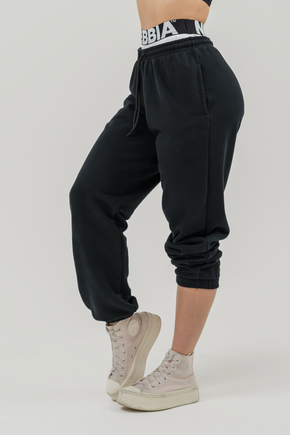 СПОРТИВНЫЕ GYM SWEATPANTS MUSCLE MOMMY 623 ЧЕРНЫЕ