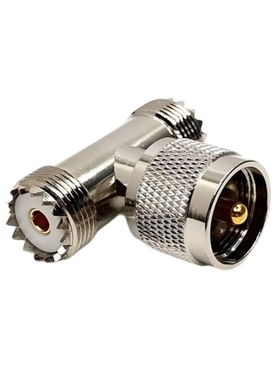 ВЧ переходник PL(UHF) 259 male (штекер) - 2 х PL(UHF) 259 female (гнездо) / Разъём UHF-T